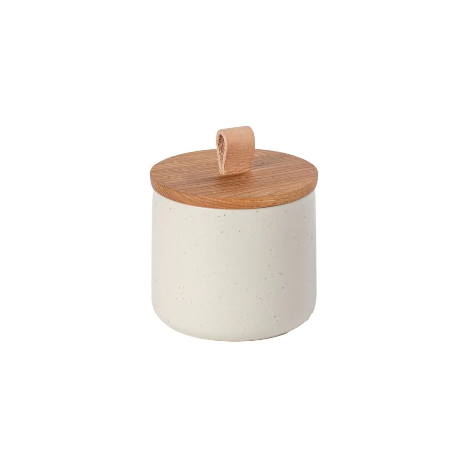 Casafina Pacifica Canister w/Oaks Wood Lid - Vanilla (12cm)