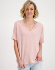 Monari Linen T Shirt - Blush