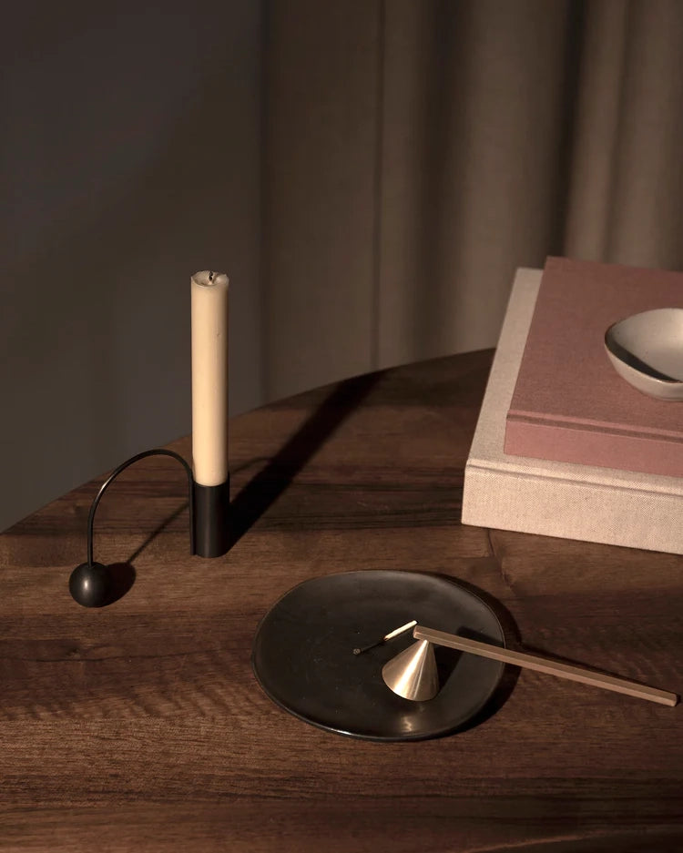 Ferm Living Balance Candle Holder - Black Brass