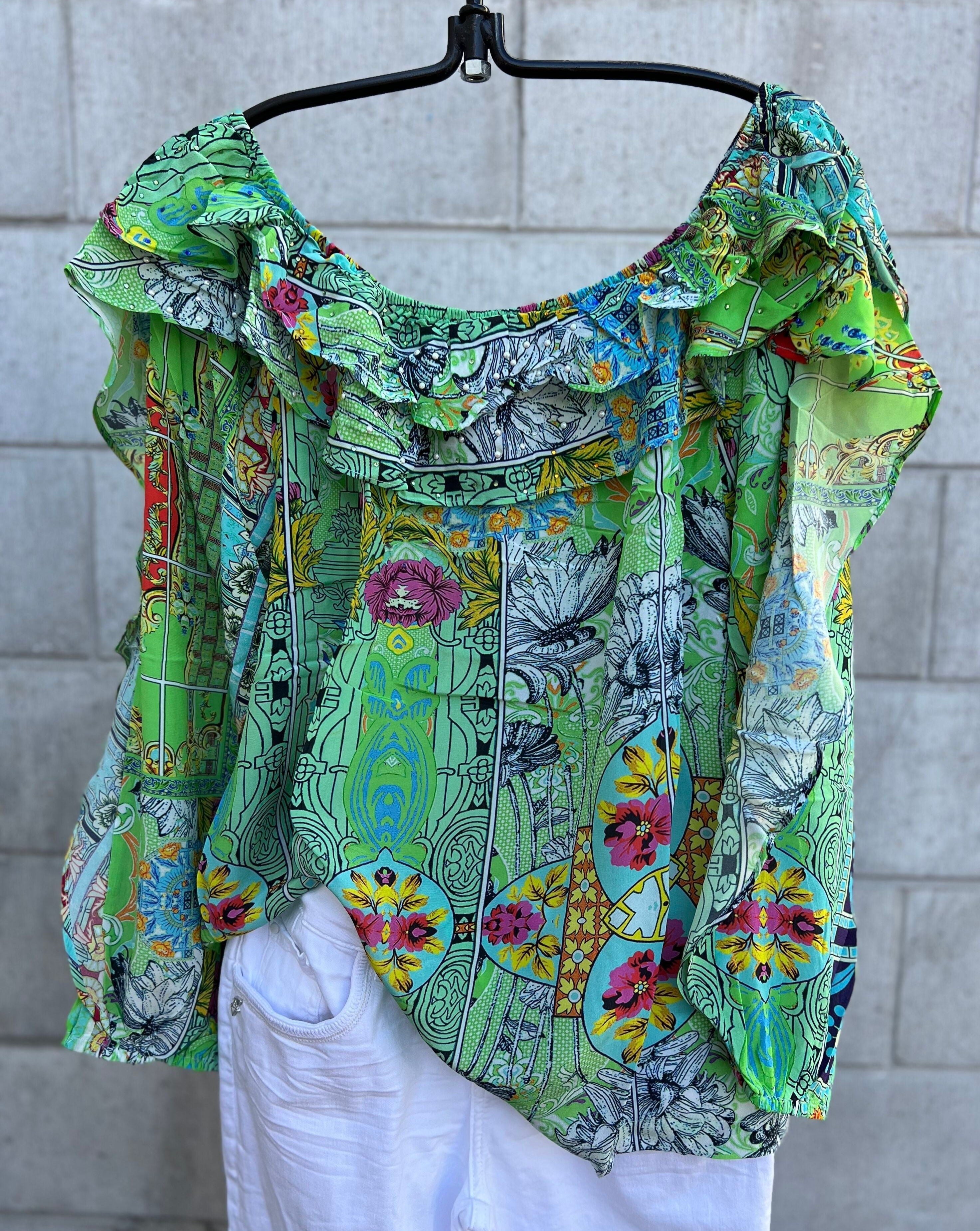 Inoa Silk Birch Top In Capri