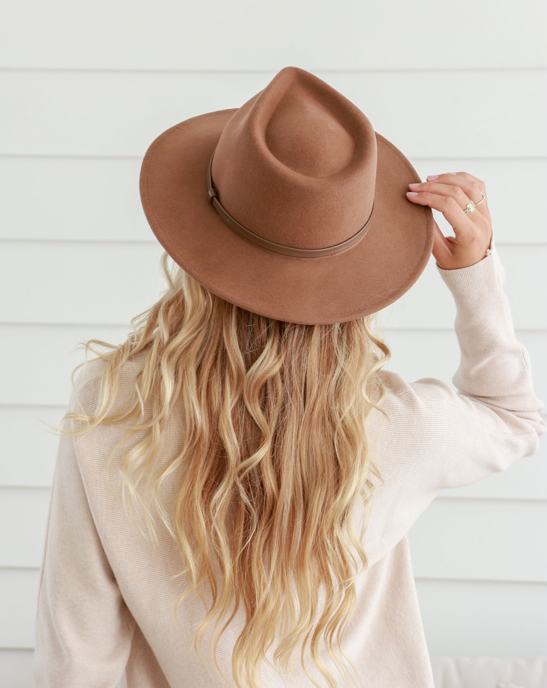 Free Spirit Panama Hat - Tan / Brown Band