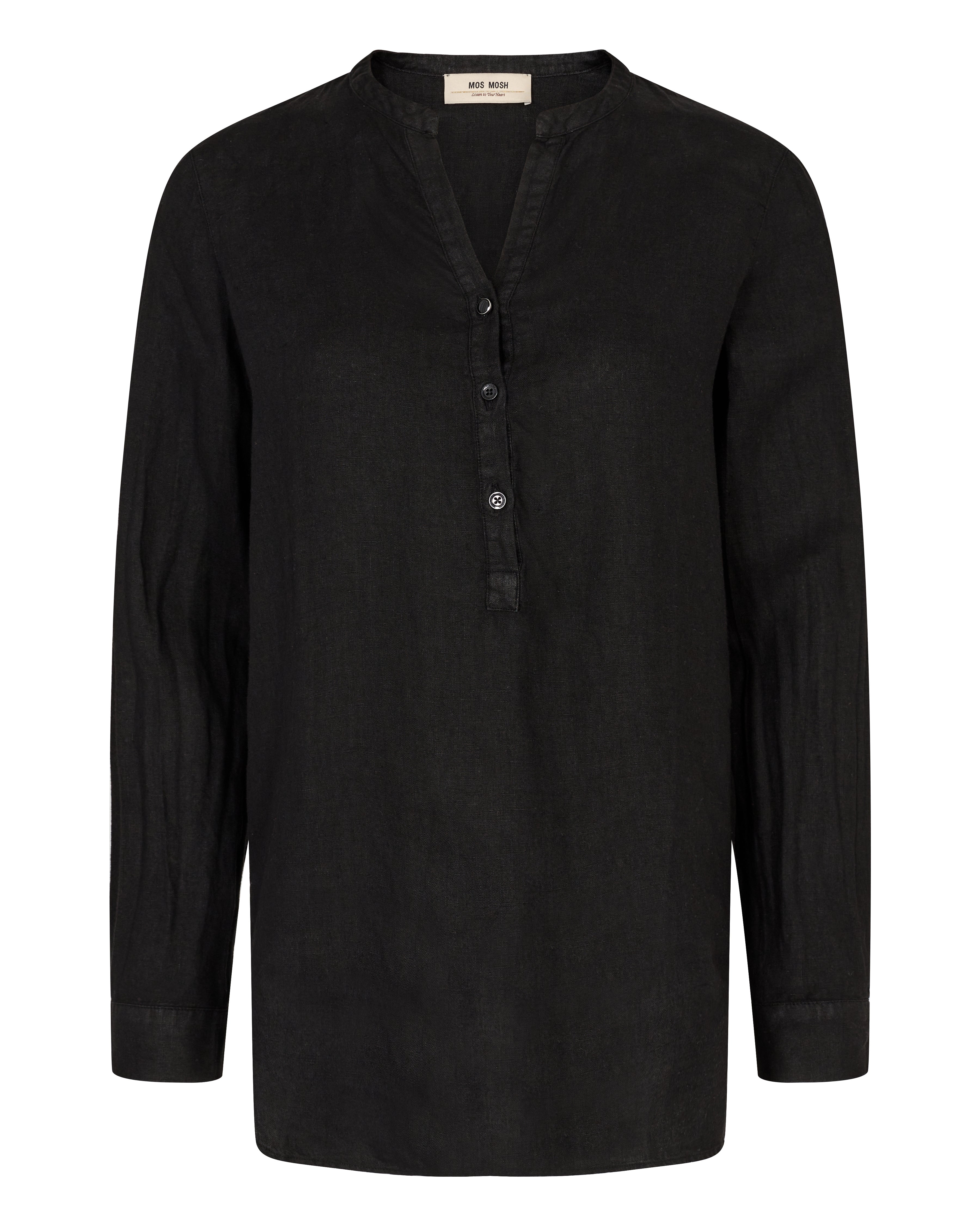 Mos Mosh Danna Linen Blouse -  Black