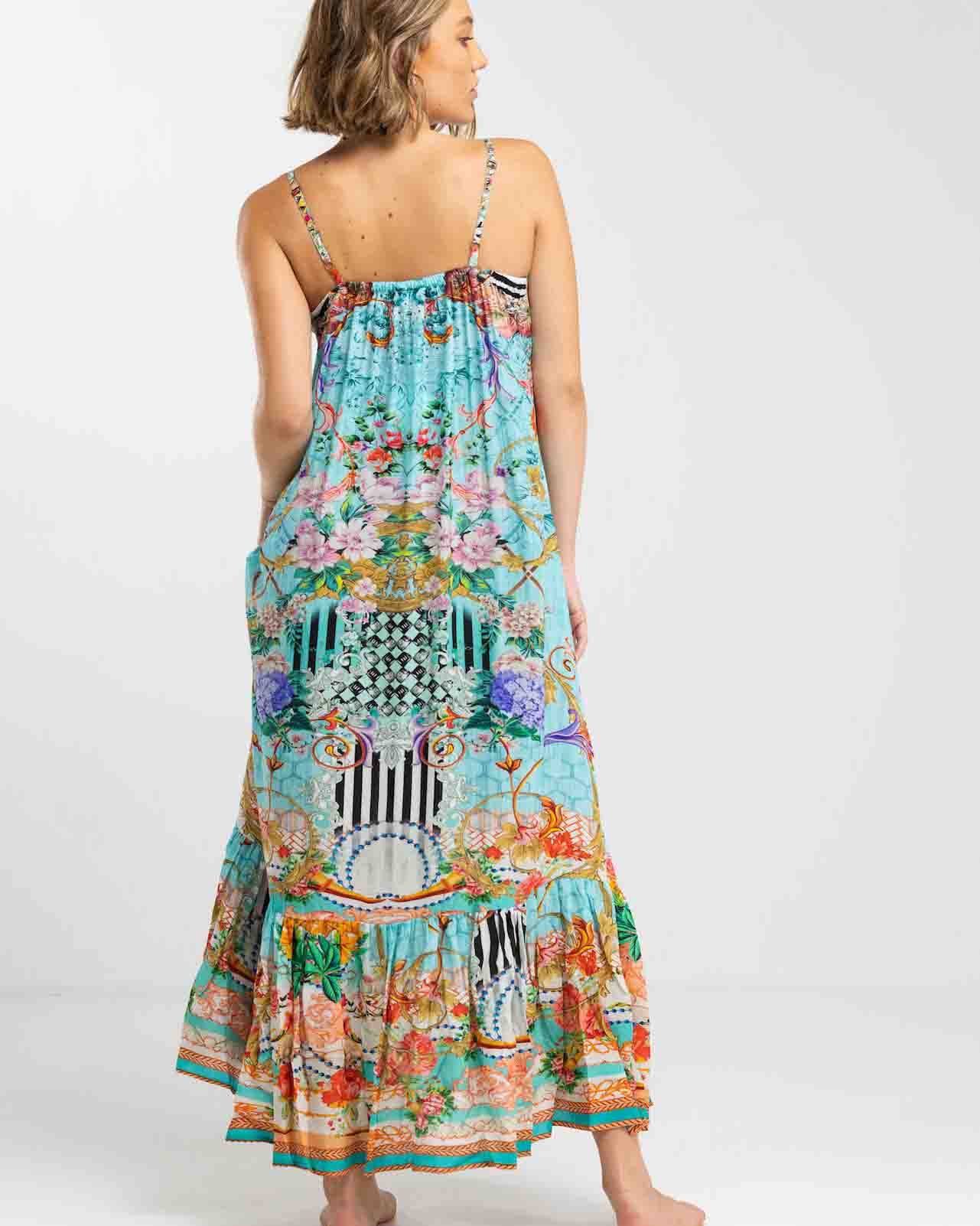 INOA Frill Strap Maxi Dress - Palermo