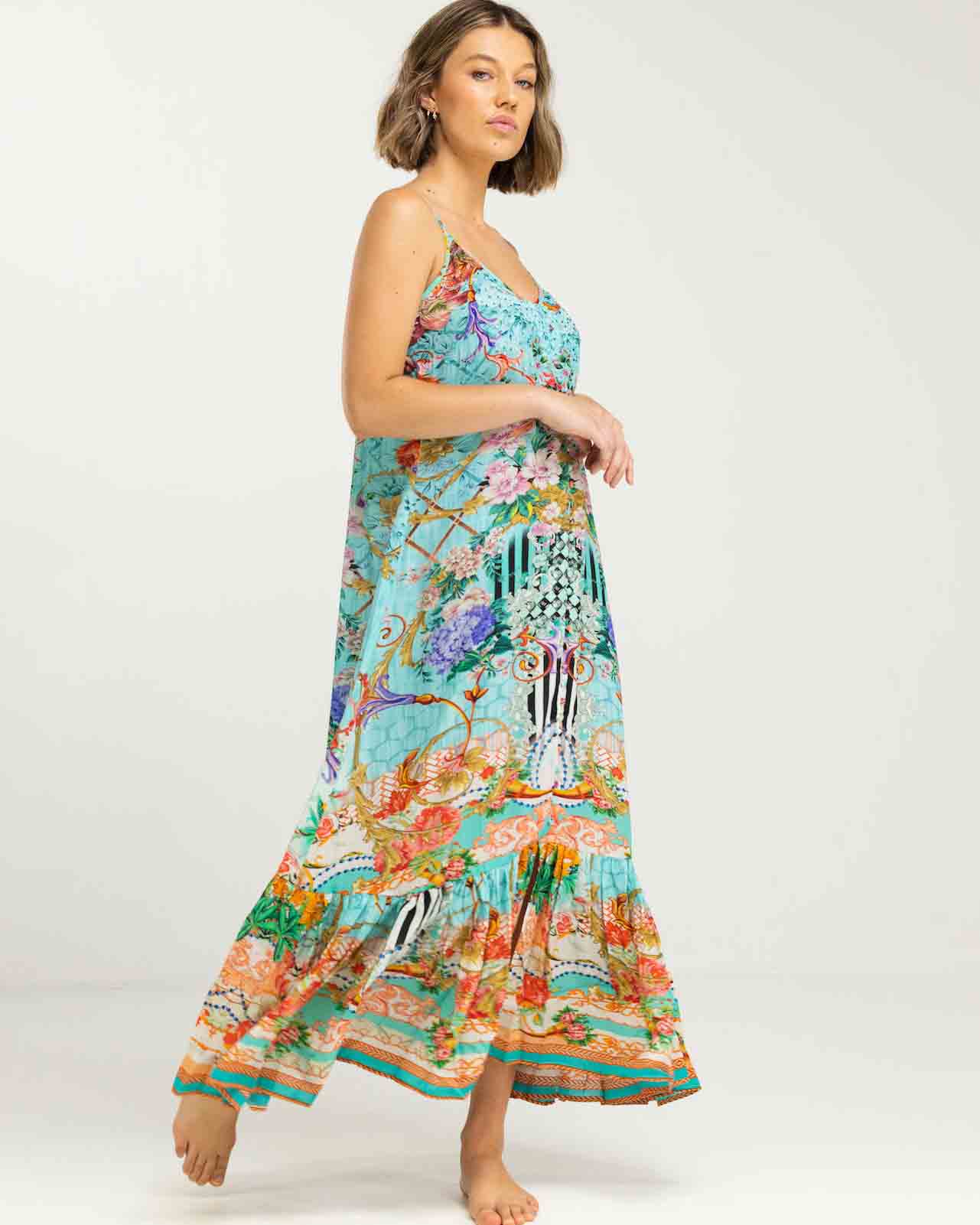 INOA Frill Strap Maxi Dress - Palermo