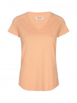 Mos Mosh Arden Organic V Neck Tee - Peach