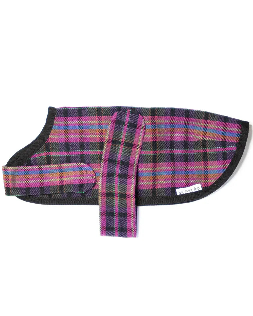 Mr Soft Top Wool Walking Coat - Blue Tartan