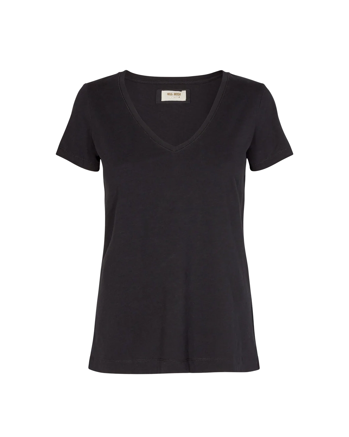 Mos Mosh Arden Organic V Neck Tee - Black