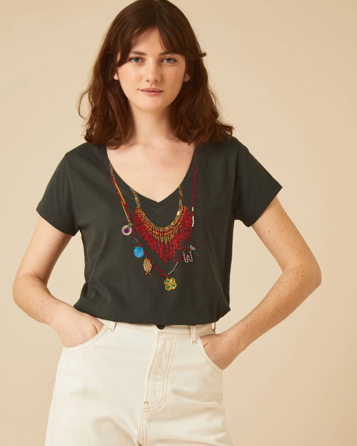 Leon & Harper Tonton  Afrika T Shirt - Ashes