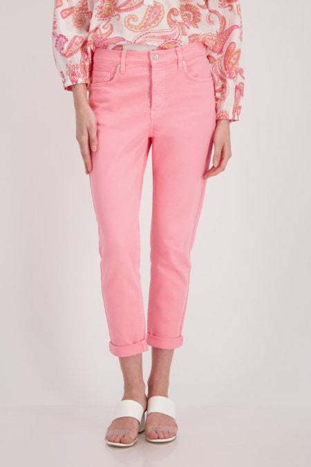 Monari Denim Pants 7/8 length Hibiscus Pink