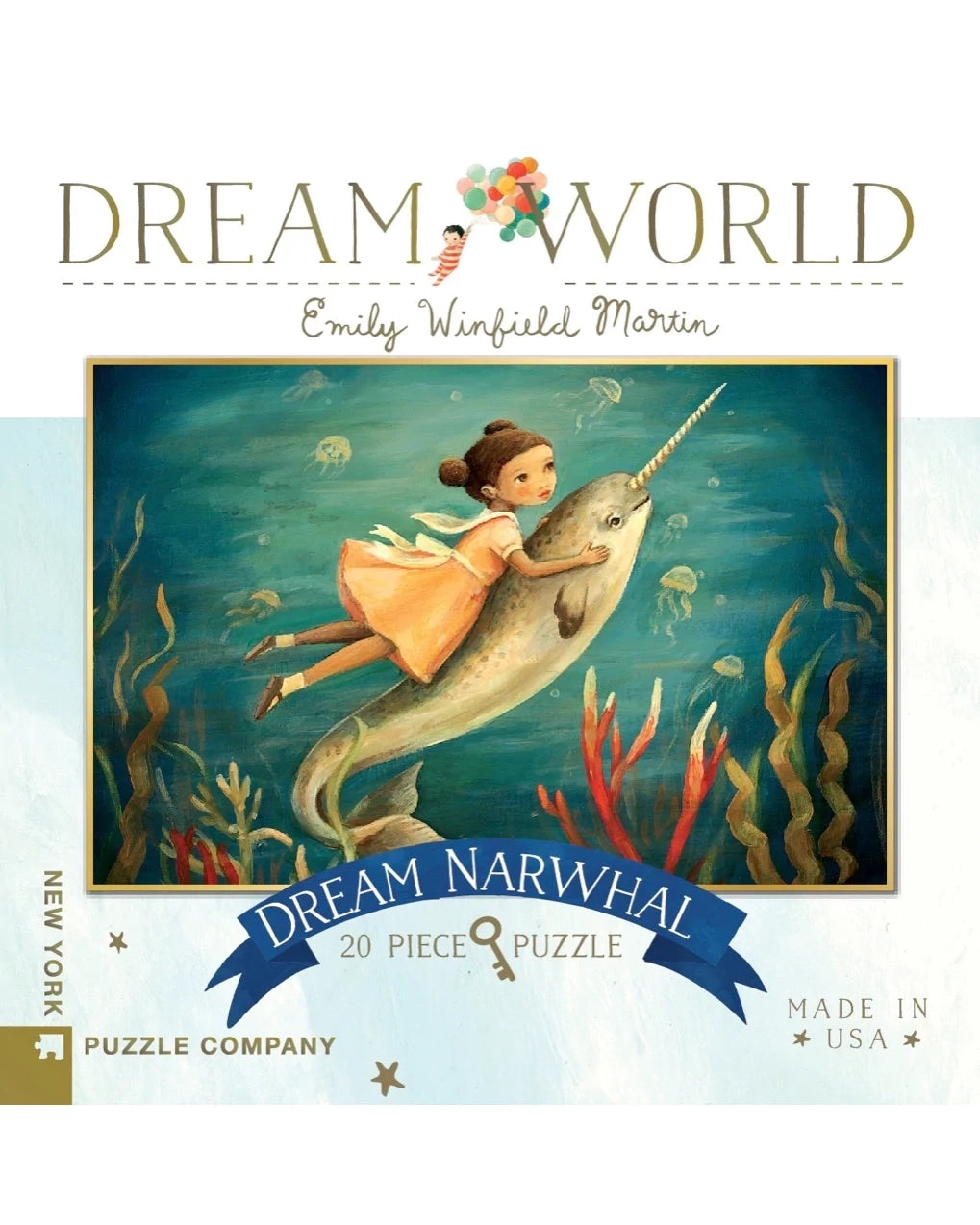New York Puzzle Company Dream Narwhal Mini 20 Pce Puzzle Age 4+