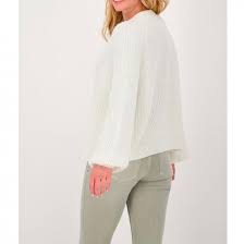 Monari Fishermans Rib Cardigan - Off White