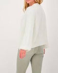 Monari Fishermans Rib Cardigan - Off White