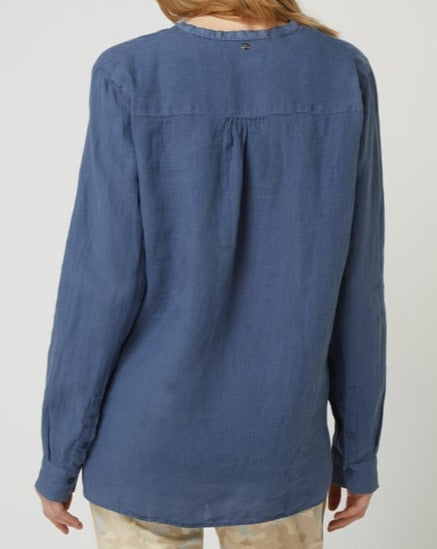 Mos Mosh Danna Linen Blouse Vintage Indigo