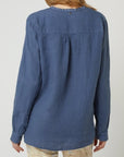 Mos Mosh Danna Linen Blouse Vintage Indigo
