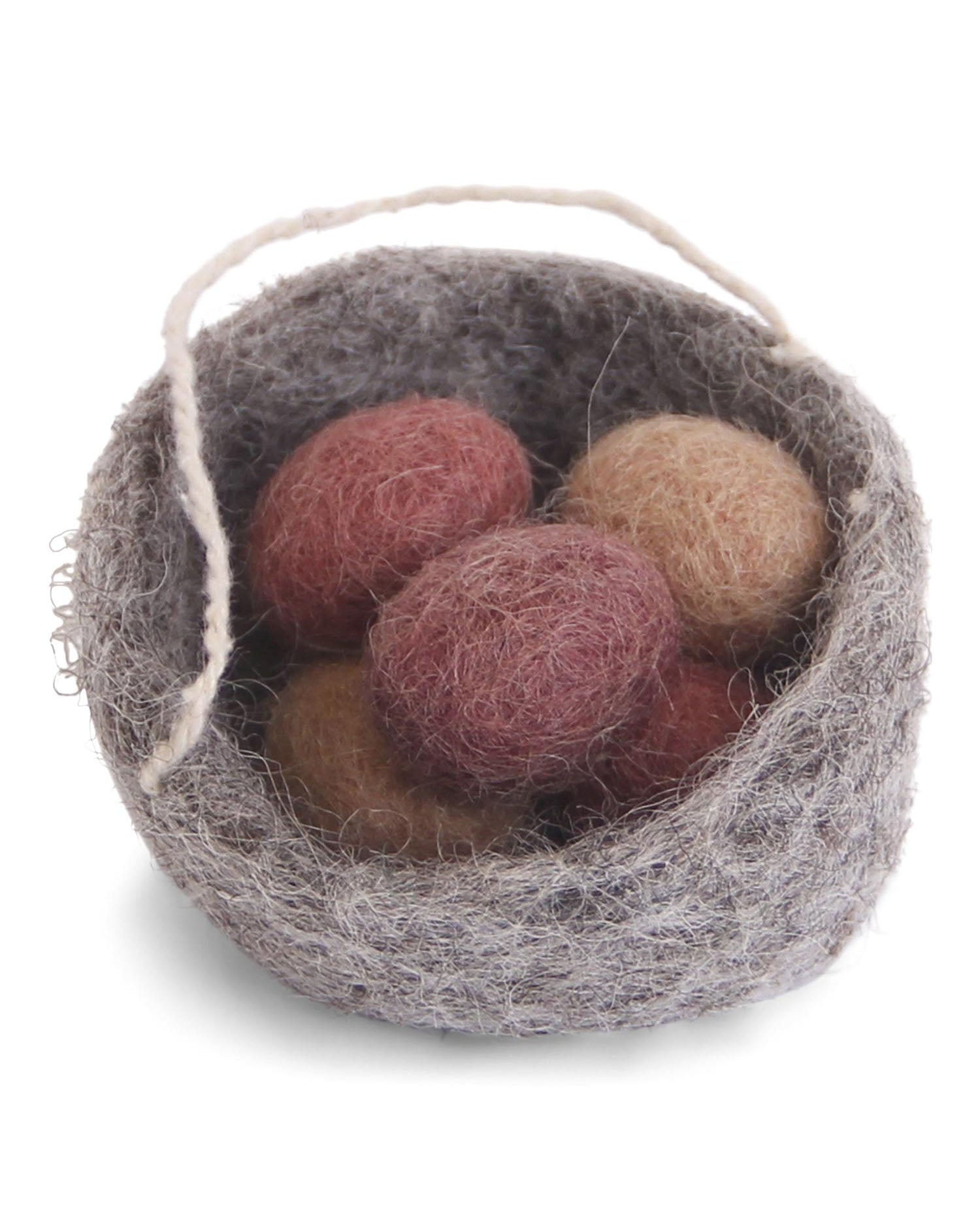 En Gry & Sif Danish Easter Nest with Red Mini Eggs in Basket