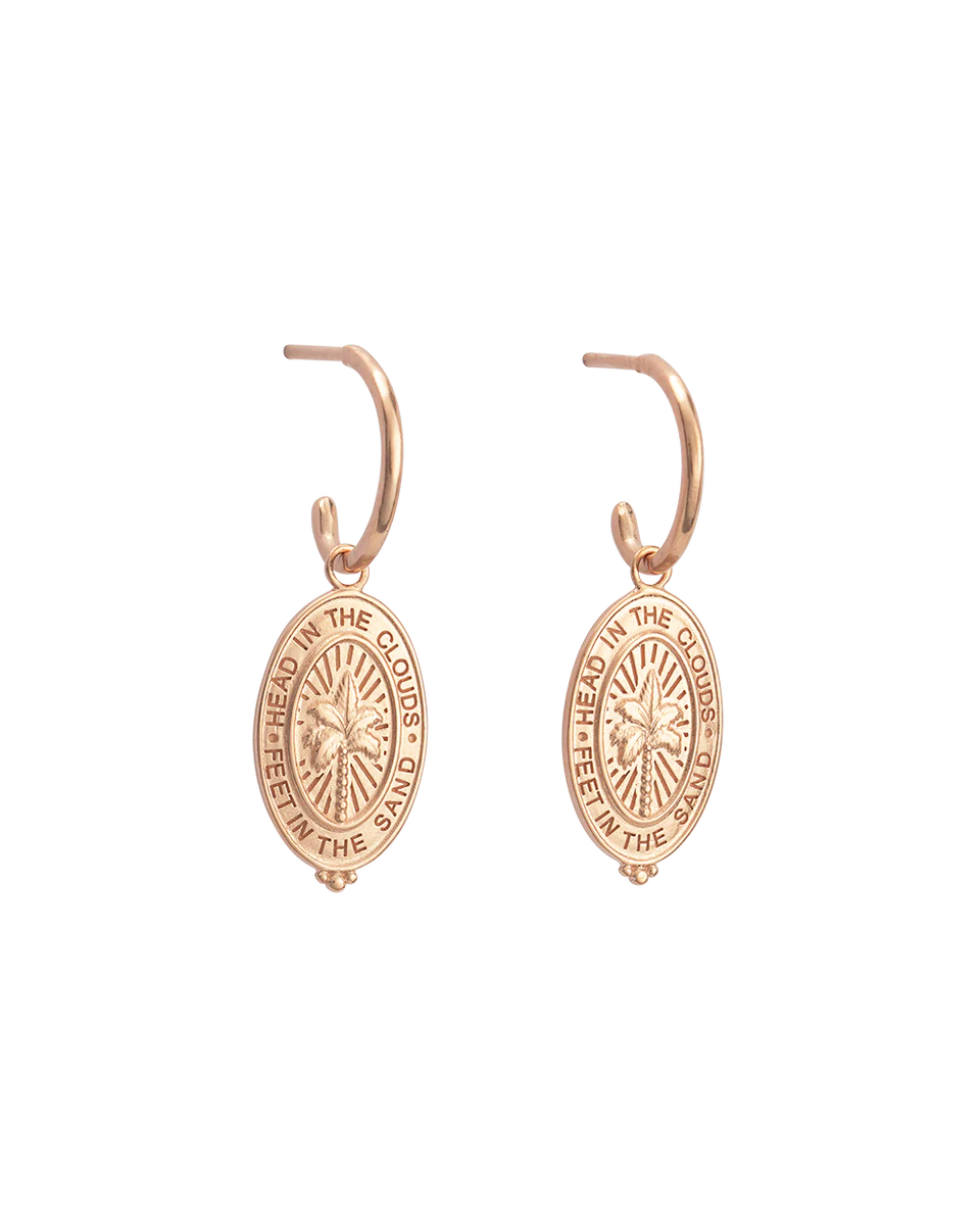 Kirstin Ash Rose Gold Palm Coin Hoop Earrings – The Junction Cardrona