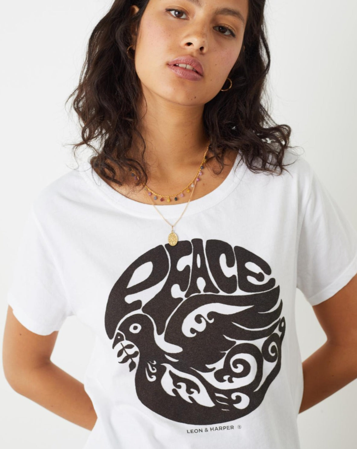 Leon & Harper Toro  Peace Tee - White
