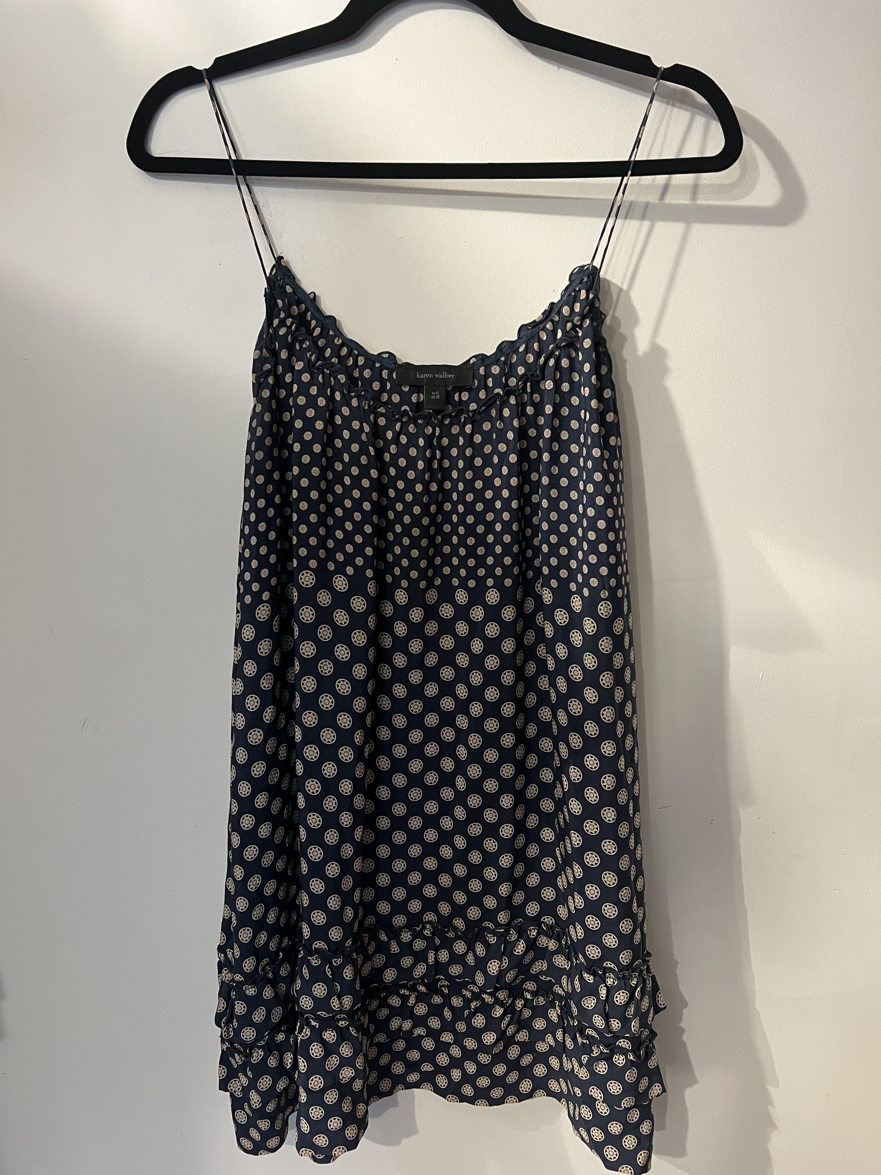 Karen Walker Vintage Silk Dress - Frill Hem