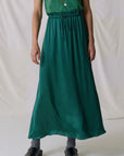 Leon & Harper Juliette Plain Skirt - Emerald