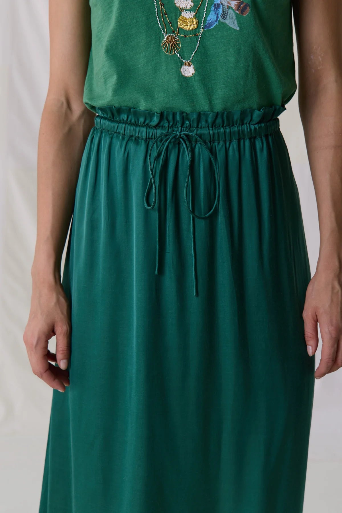 Leon &amp; Harper Juliette Plain Skirt - Emerald
