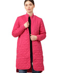 Ilse Jacobsen Knee Length Quilt Coat Art 06 - Magenta