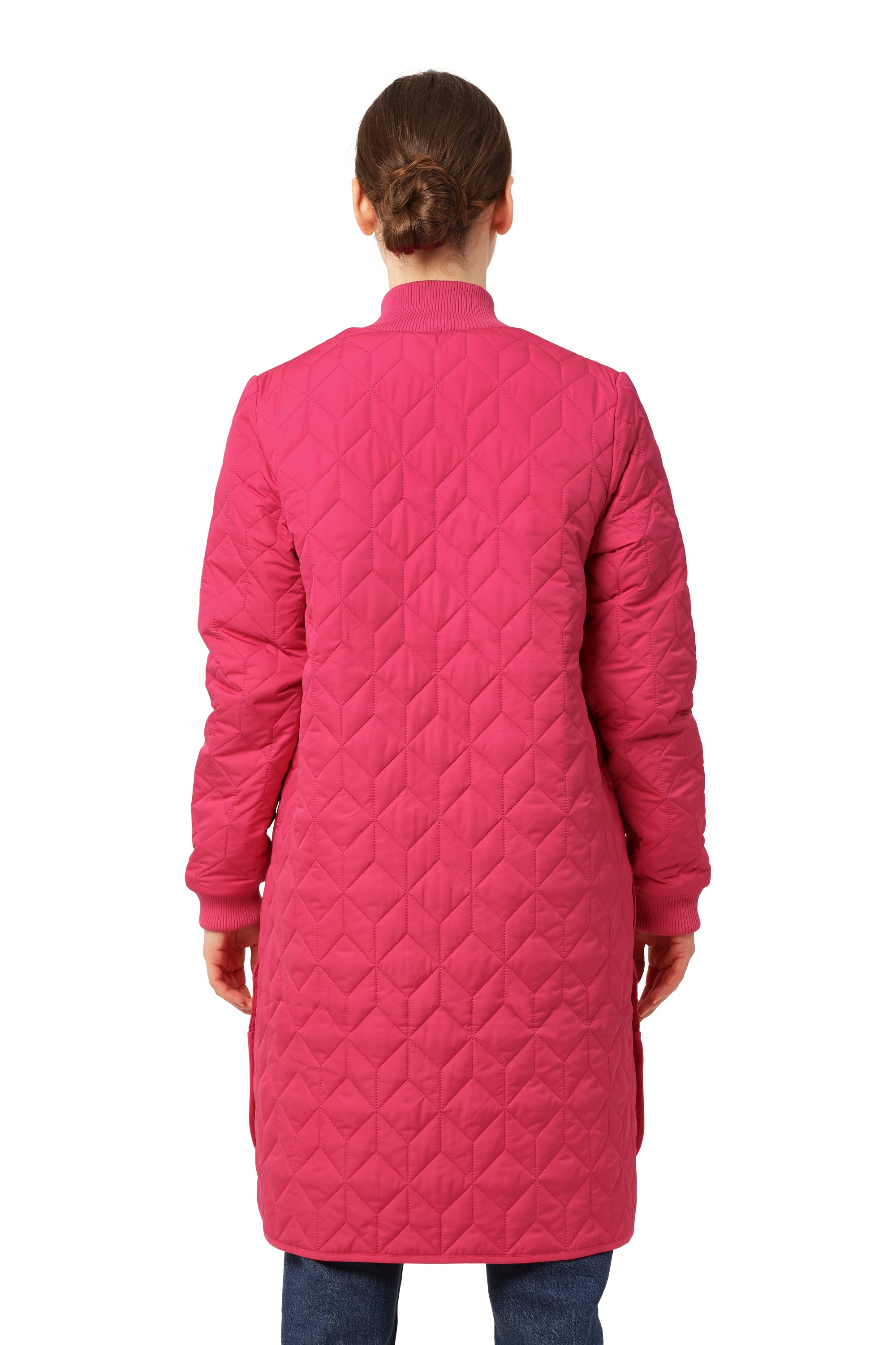 Ilse Jacobsen Knee Length Quilt Coat Art 06 - Magenta