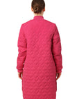 Ilse Jacobsen Knee Length Quilt Coat Art 06 - Magenta