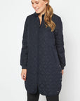 Ilse Jacobsen Knee Length Quilt Coat Art 06 - Dark Indigo