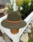 Free Spirit Panama Wool Hat Tan Band -Khaki