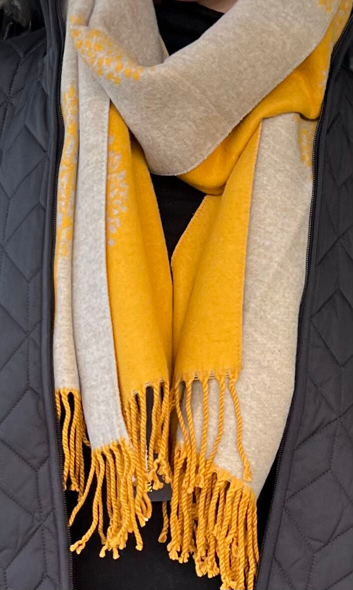 Chao Cashmere Blend Scarf Two Colours - Mustard & Fawn – The Junction ...