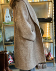 Mos Mosh Adelaide Herringbone Wool Coat - Tannin