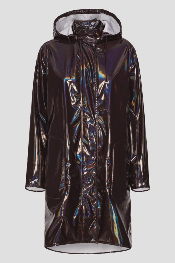 Ilse Jacobsen Rain71G Glossy A-line Raincoat - Ganache