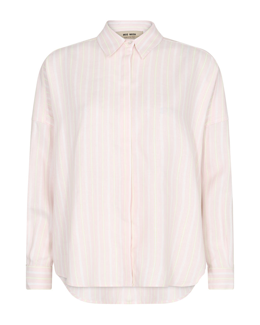 Mos Mosh Janis Stripe Shirt - Silver Pink