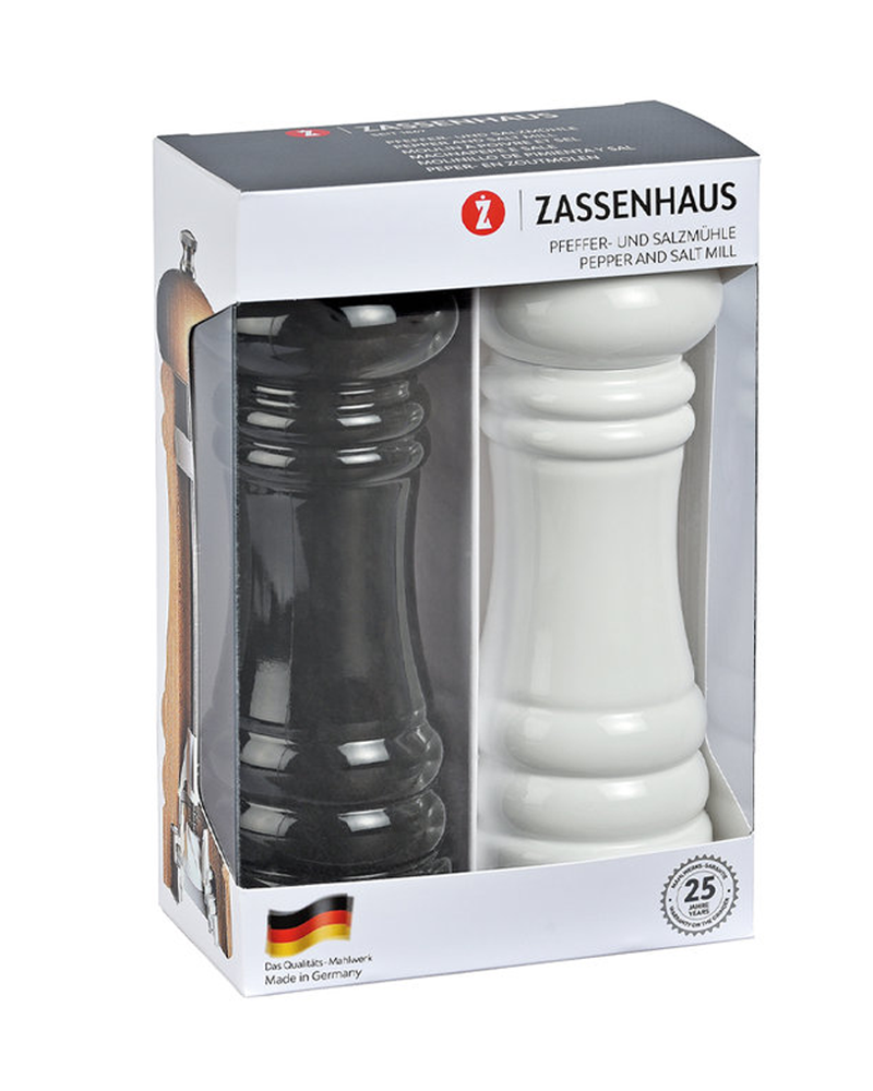 Zassenhaus Berlin Salt &amp; Pepper Set - Black &amp; White