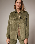 Mos Mosh Cain Corduroy Shacket - Capers Green