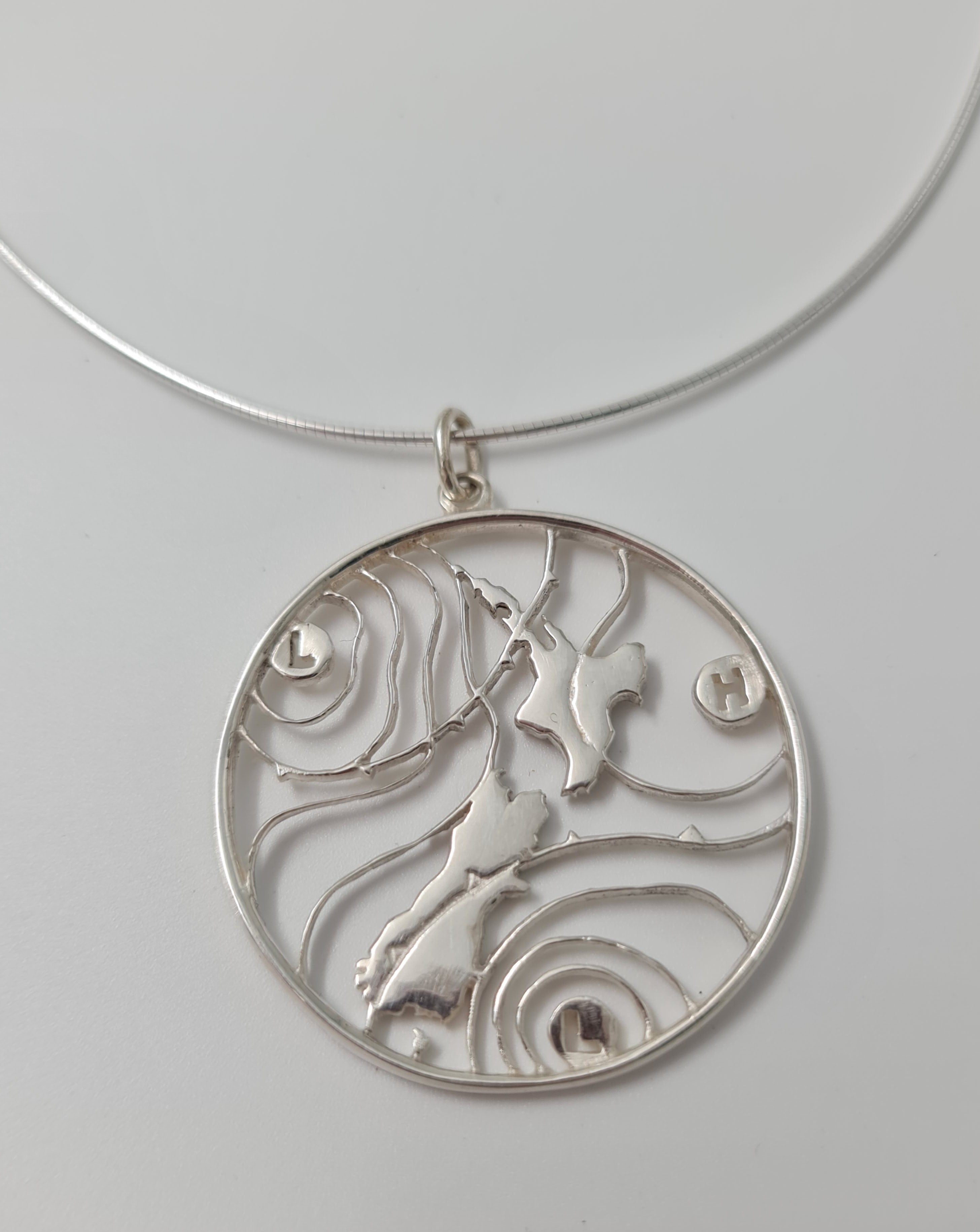 Kim Jobson Weather Map Necklace - Sterling Silver