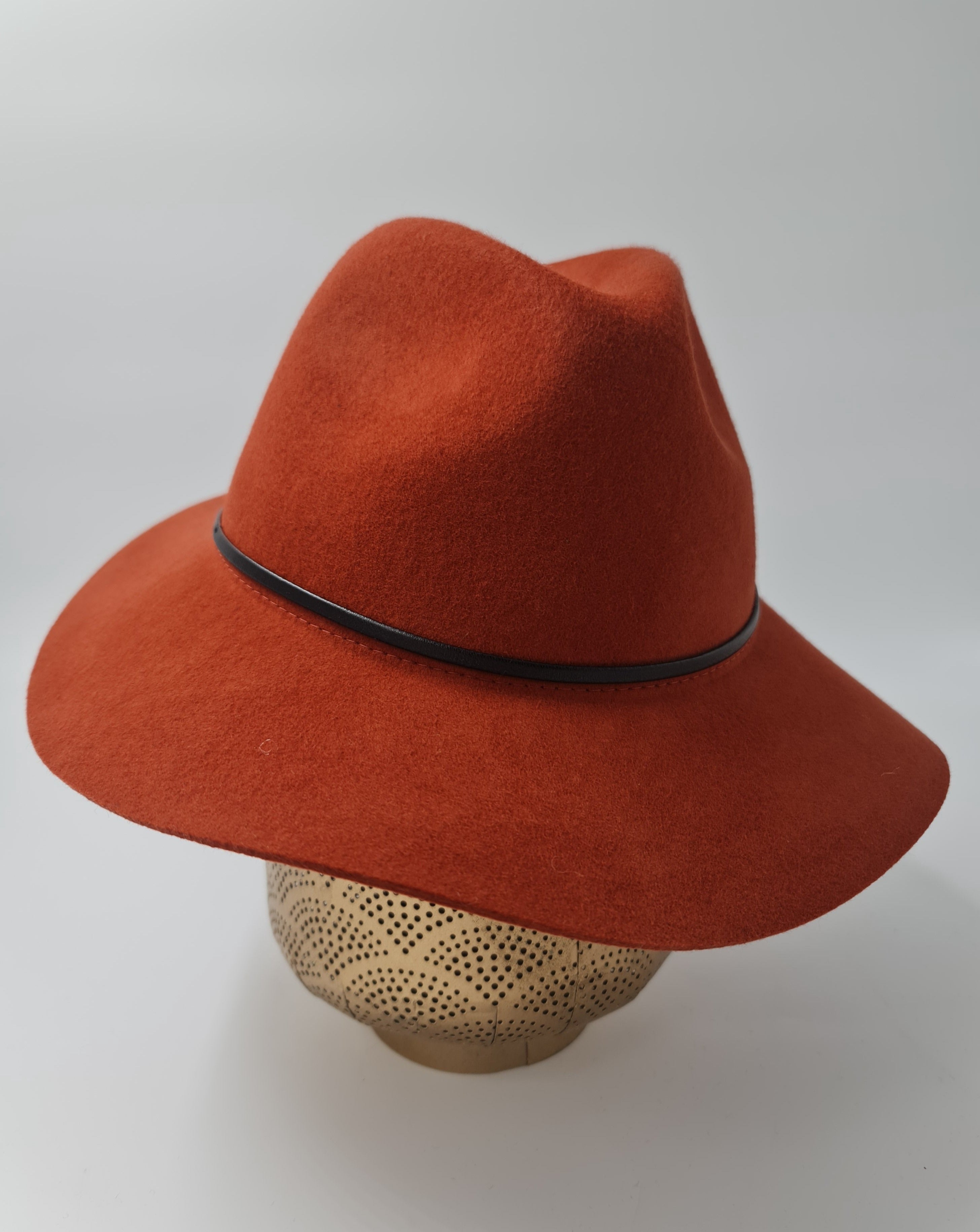 Free Spirit Soft Brim Panama Wool Hat-Rust