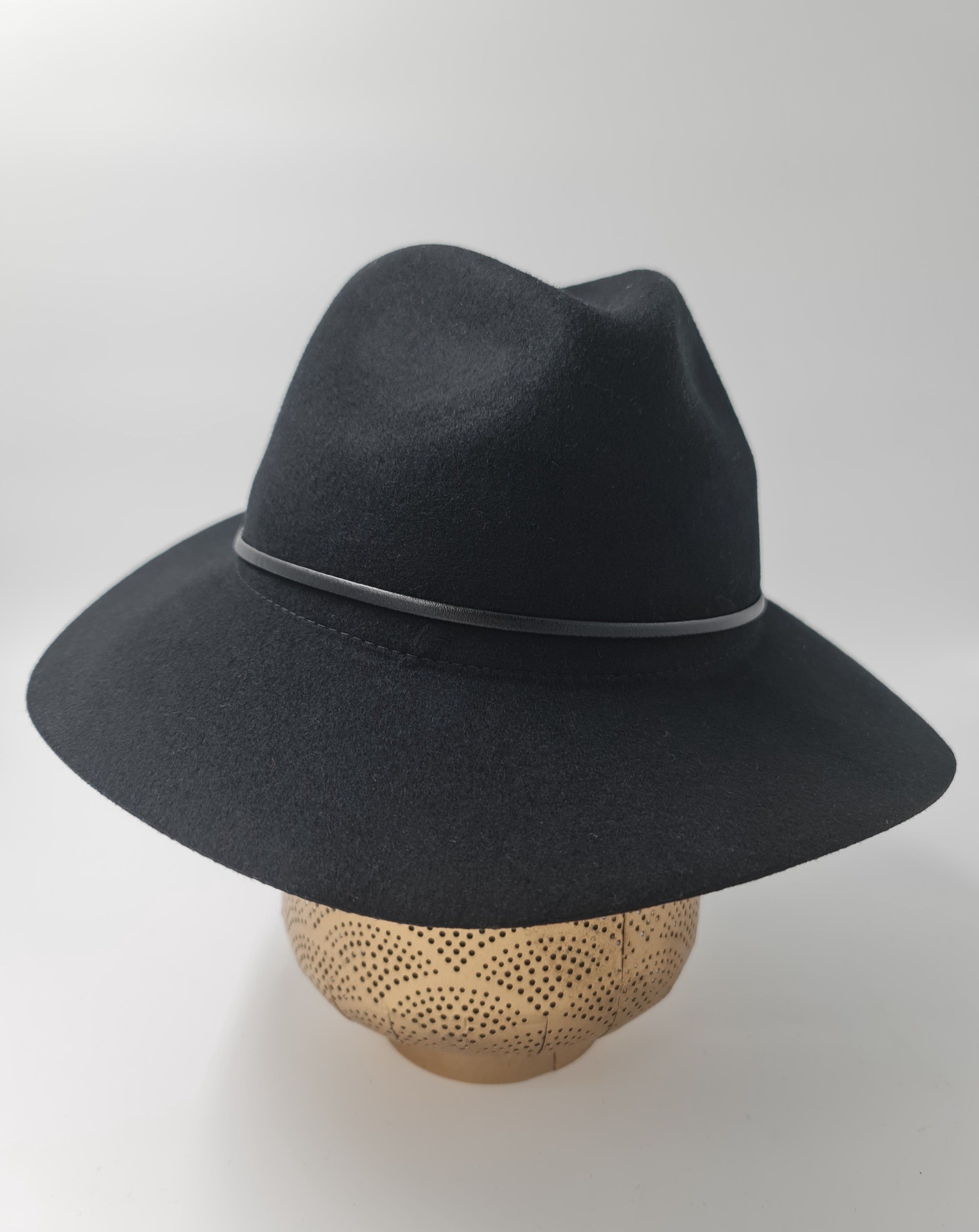 Free Spirit Soft Brim Panama Wool Hat-Black