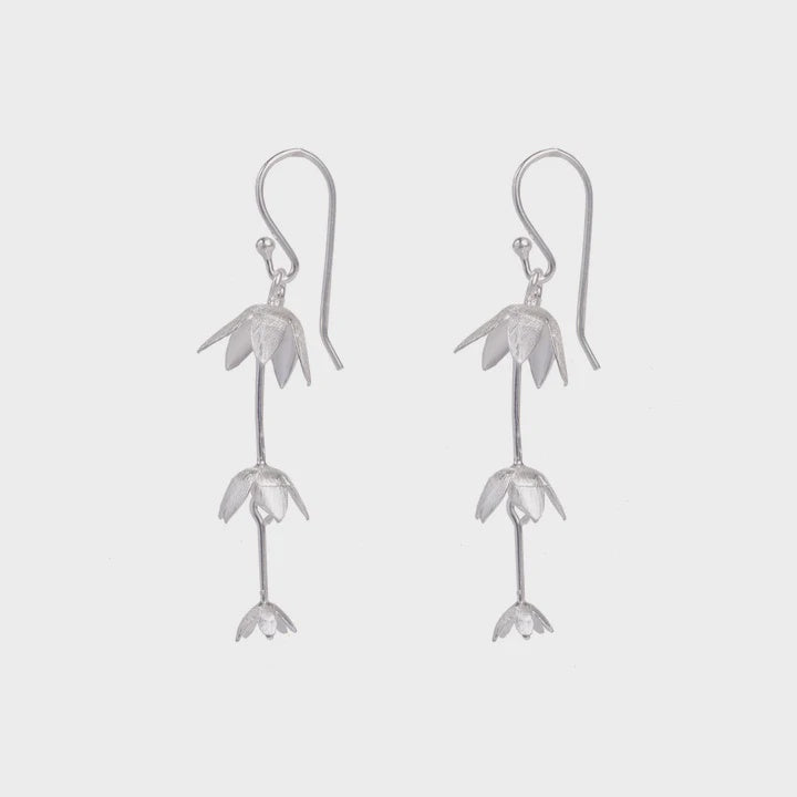 Devise 3 Pce Drop Flower Earrings - Sterling Silver