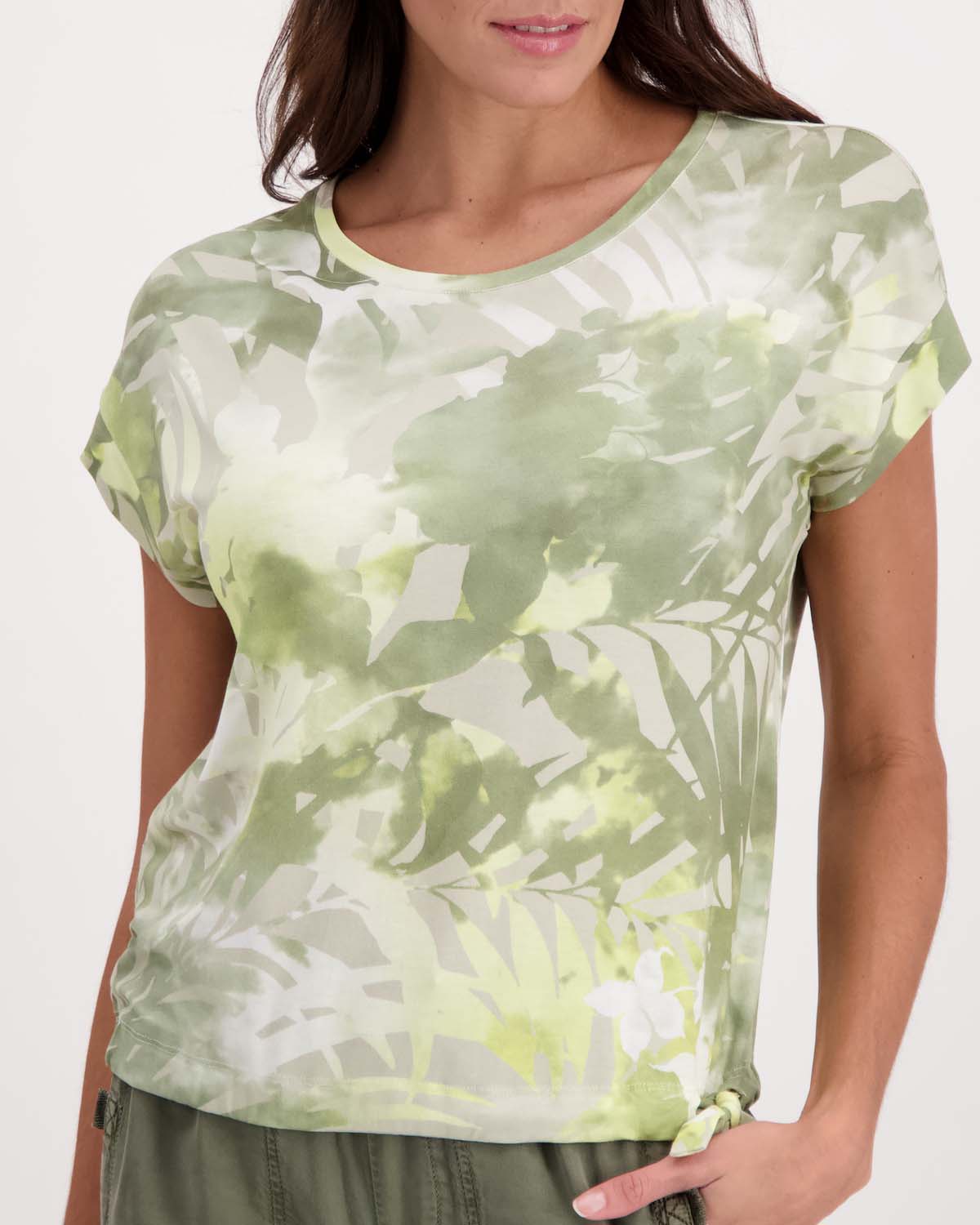 Monari Palm Print T-Shirt - Khaki