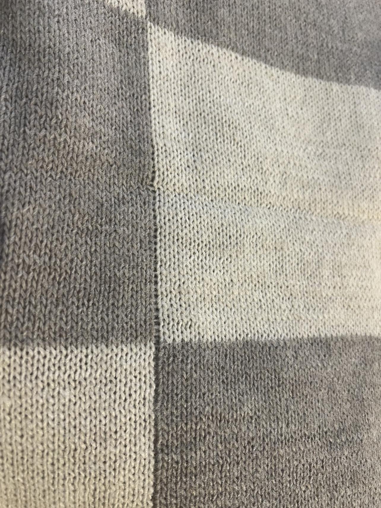 Monari Checker Board Knit Scarf Wool Blend