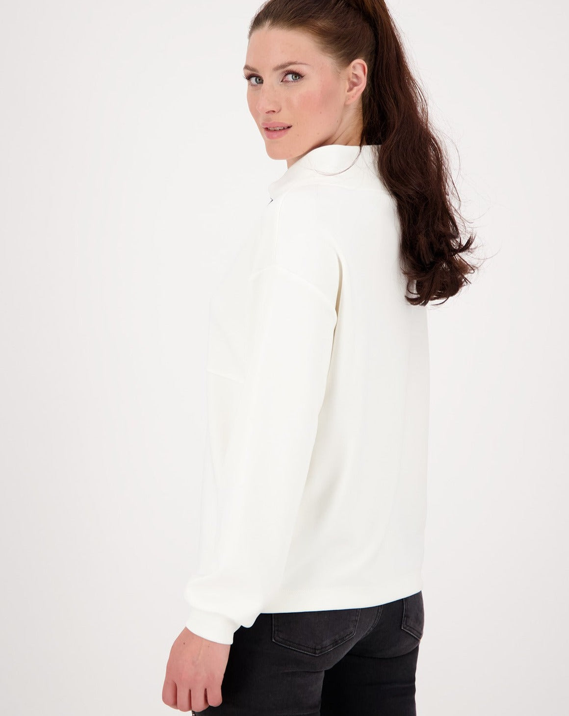 Monari Snap Fastener Sweatshirt  - Off White