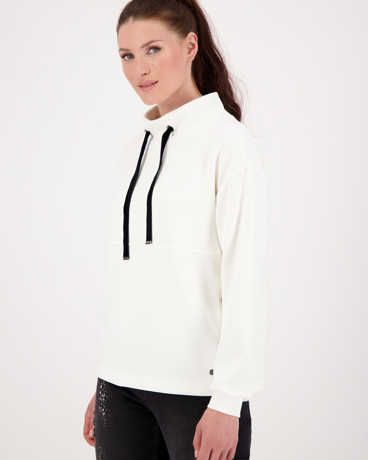 Monari Snap Fastener Sweatshirt  - Off White