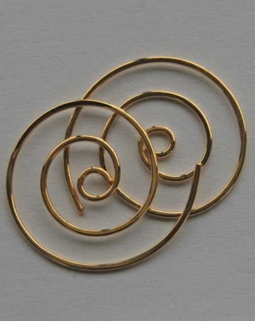 Ali Shannon Koru Spiral Earrings - Gold Plated