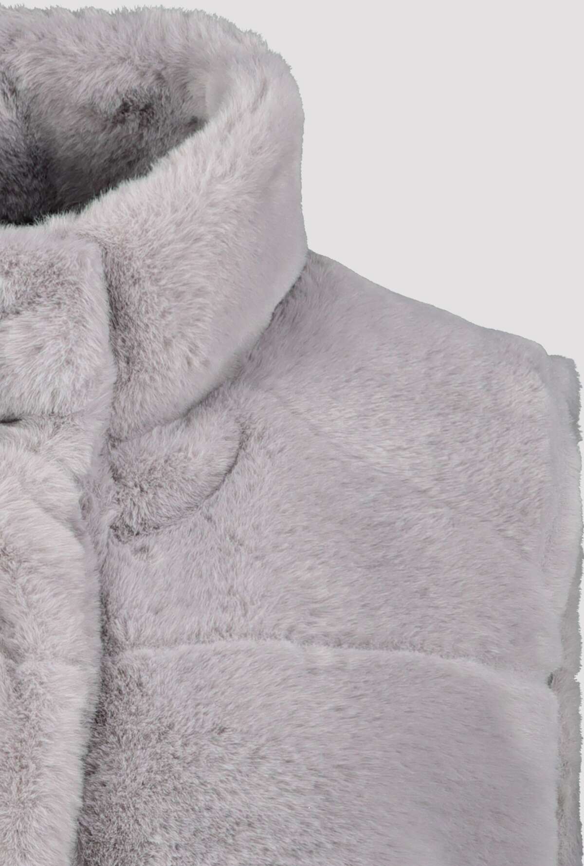 Monari Faux Fur Long Gillet - Cloud Grey