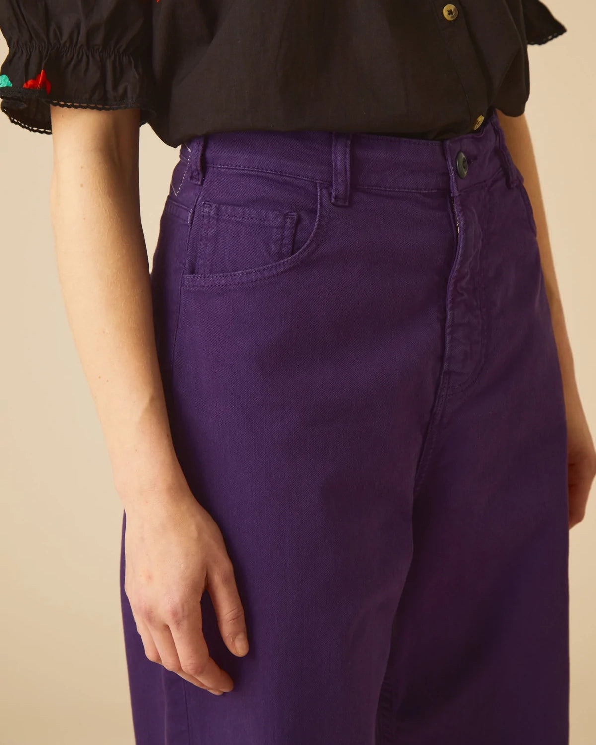 Leon &amp; Harper Pandore Plain Trousers - Purple
