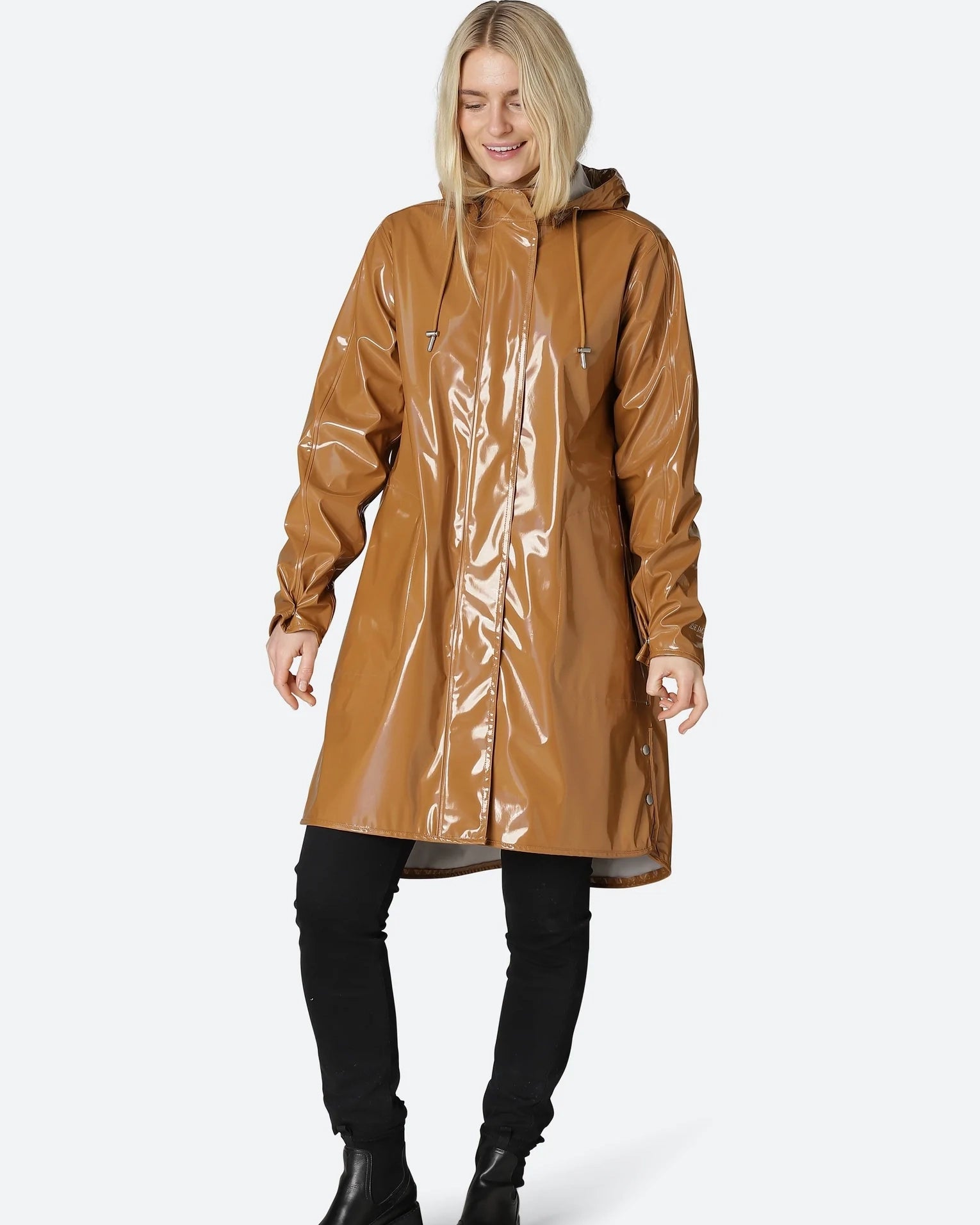 Ilse Jacobsen Rain71G Glossy A-line Raincoat - Cashew