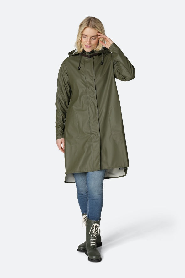 Ilse Jacobsen Rain 71 Light Detachable Hood Coat Rain - Army