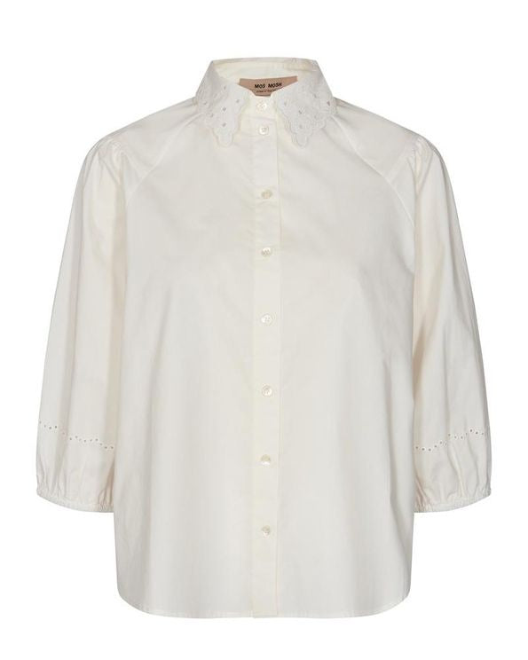 Mos Mosh Sigrid 3/4  Sleeve Blouse in Off White