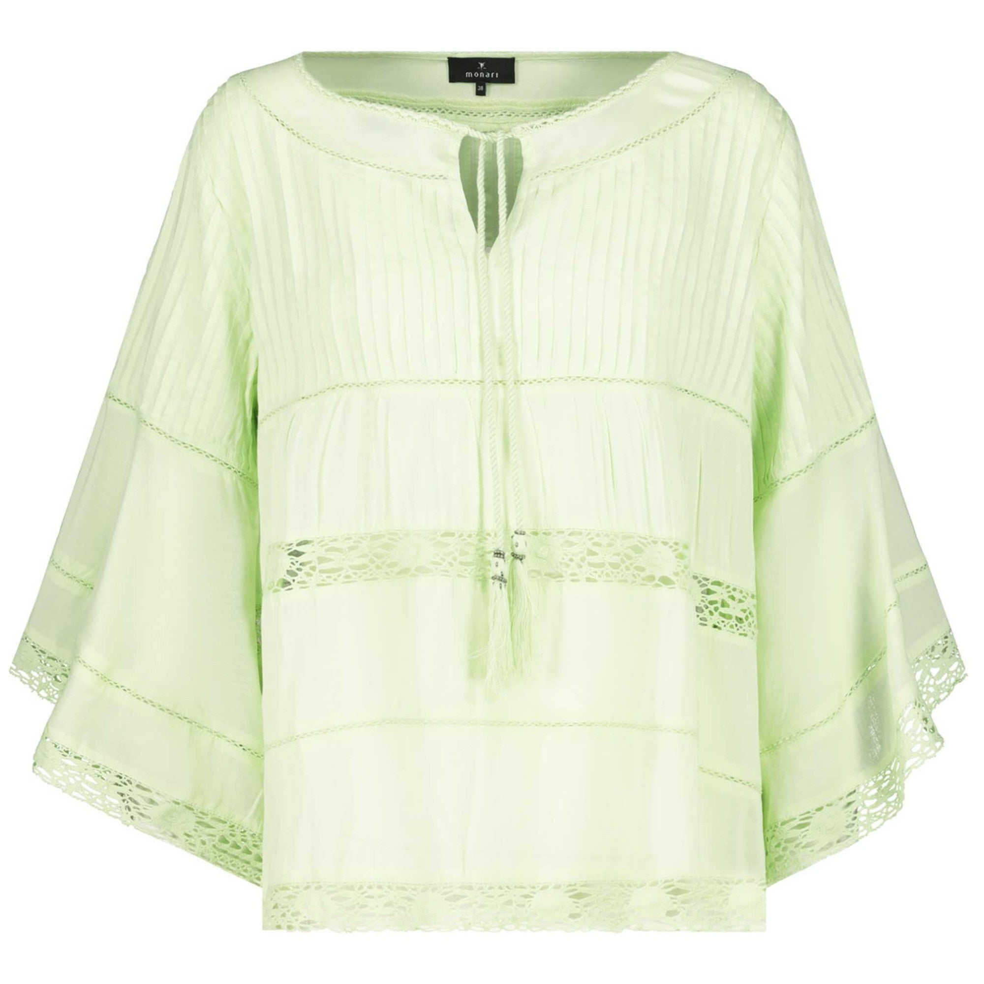 Monari Blouse Lace Boarded Fluted Sleeve - Green
